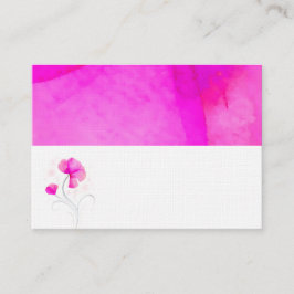 ピンク色の水色の渦巻き花の名前の座席表 プレイスカード