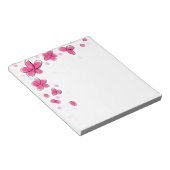 ピンク色の水色の花 ノートパッド (アングル)