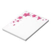ピンク色の水色の花 ノートパッド (回転)
