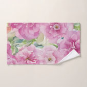 ピンク色の水色の花 バスタオルセット (ハンドタオル)