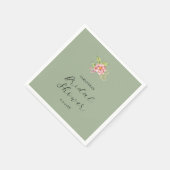 ピンク色の水色の花 | ブライダルシャワー スタンダードカクテルナプキン (角)