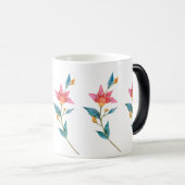 ピンク色の水色の花 モーフィングマグカップ (正面右)