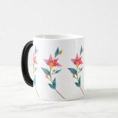 ピンク色の水色の花 モーフィングマグカップ (正面左)