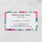 ピンク色の水色の花 名刺 (裏面)