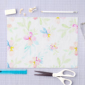 ピンク色の水色の花 薄葉紙 (クラフト)