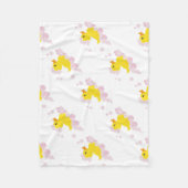 ピンク色の泡で鴨 フリースブランケット (正面)