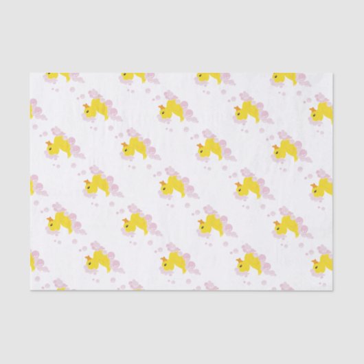 ピンク色の泡で鴨 薄葉紙 (正面)