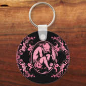 ピンク色の泣きケルブ キーホルダー (正面)