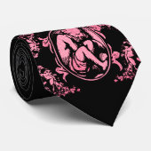ピンク色の泣きケルブ ネクタイ (ロール)