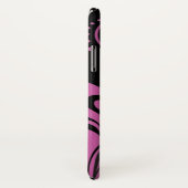 ピンク色の渦巻きダマスクパターン(黒) Case-Mate iPhoneケース (裏面/右)