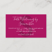 ピンク色の濃い歯のホワイトニングのアフターケアのヒント 名刺 (正面)