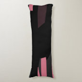 ピンク色の灰色と黒の抽象芸術 ボディピロー (正面縦)