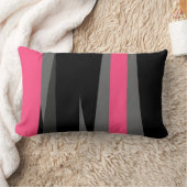 ピンク色の灰色と黒の抽象芸術 ランバークッション (ブランケット)