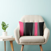 ピンク色の灰色と黒の抽象芸術 ランバークッション (椅子)