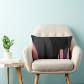 ピンク色の灰色と黒の抽象芸術 ランバークッション (椅子)