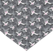 ピンク色の灰色モダン抽象芸術花 テーブルクロス (アングル)