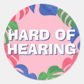 ピンク色の熱帯フェミニン懸命の聴葉聞の ラウンドシール (正面)