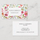 ピンク色の熱帯桃の花の職業 名刺 (正面/裏面)