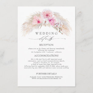 ピンク色の熱帯結婚花の情報 エンクロージャーカード