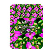 ピンク色の熱帯花パターン マグネット (縦)