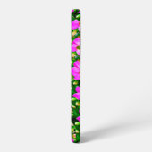 ピンク色の熱帯花パターン SAMSUNG GALAXYケース (左側面)