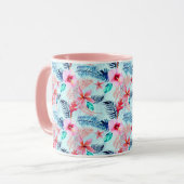 ピンク色の熱帯花 マグカップ (正面左)