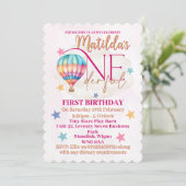 ピンク色の熱気球の招待状 招待状 (スタンド正面)