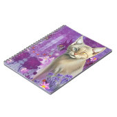 ピンク色の片目のシャム猫 ノートブック (左側)