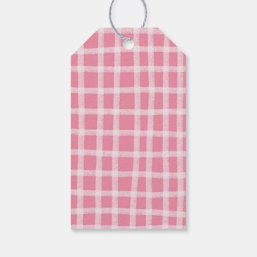 ピンク色の牛の赤ちゃんシャワー ギフトタグ (裏面)