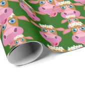 ピンク色の牛 ラッピングペーパー (ロールコーナー)