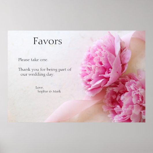 ピンク色の牡丹が二つ印を押す ポスター (正面)