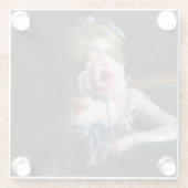 ピンク色の牡丹で飾る ガラスコースター (裏面)