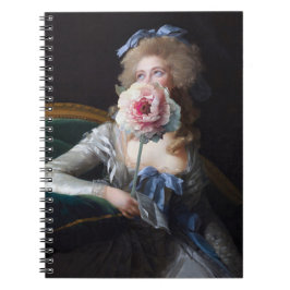 ピンク色の牡丹で飾る ノートブック