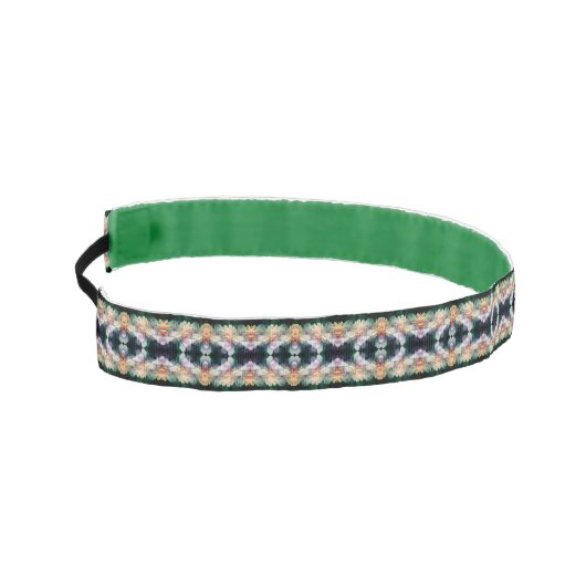 ピンク色の牡丹の花の乗算抽象芸術 アスレチックヘッドバンド (左)