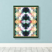 ピンク色の牡丹の花の乗算抽象芸術 キャンバスプリント (インサイチュ (ウッドフロア))