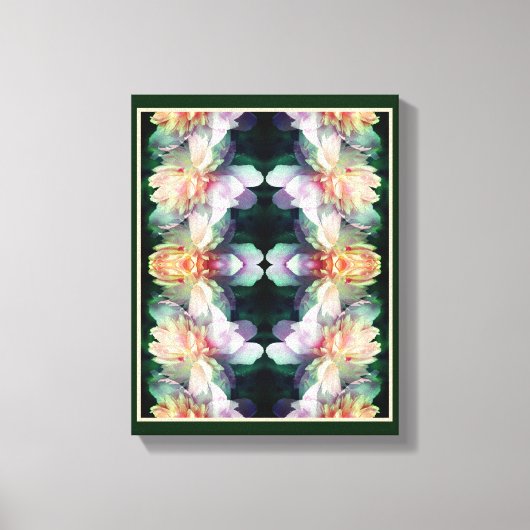 ピンク色の牡丹の花の乗算抽象芸術 キャンバスプリント (正面)