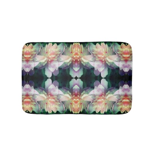 ピンク色の牡丹の花の乗算抽象芸術 バスマット (正面)