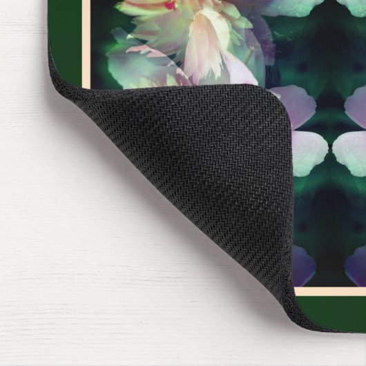 ピンク色の牡丹の花の乗算抽象芸術 マウスパッド (コーナー)