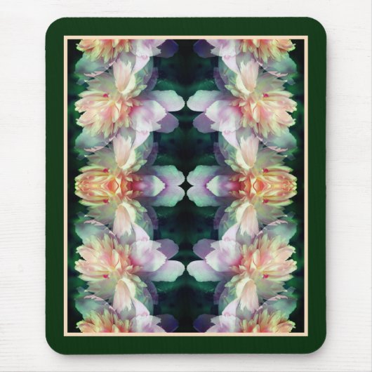 ピンク色の牡丹の花の乗算抽象芸術 マウスパッド (正面)