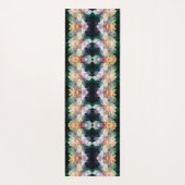 ピンク色の牡丹の花の乗算抽象芸術 ヨガマット (裏面)