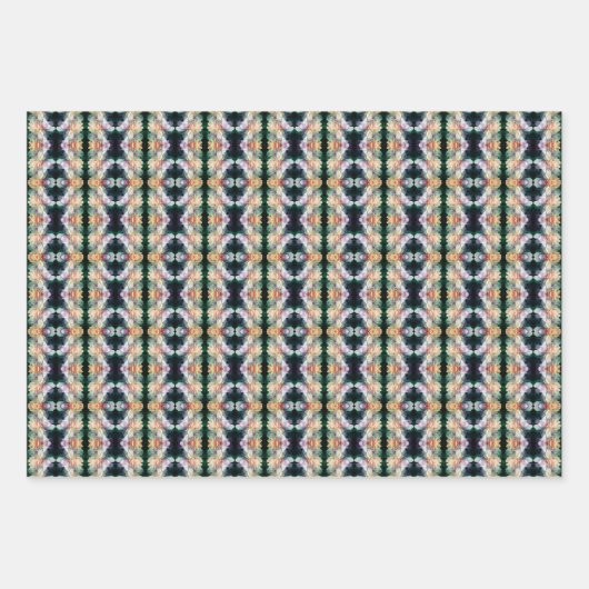 ピンク色の牡丹の花の乗算抽象芸術 ラッピングペーパーシート (正面3)