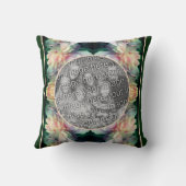 ピンク色の牡丹の花を増やしてあなたの写真を追加 クッション (裏面)