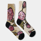ピンク色の牡丹の花 ソックス (右)