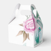 ピンク色の牡丹の赤ちゃんシャワー付きの可愛い恐竜 フェイバーボックス (裏面サイド)