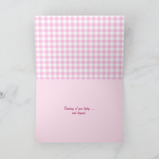 ピンク色の牡丹を入れたカップとソース カード (内部)