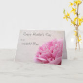 ピンク色の牡丹ビューマザーズデイ カード (黄色い花)