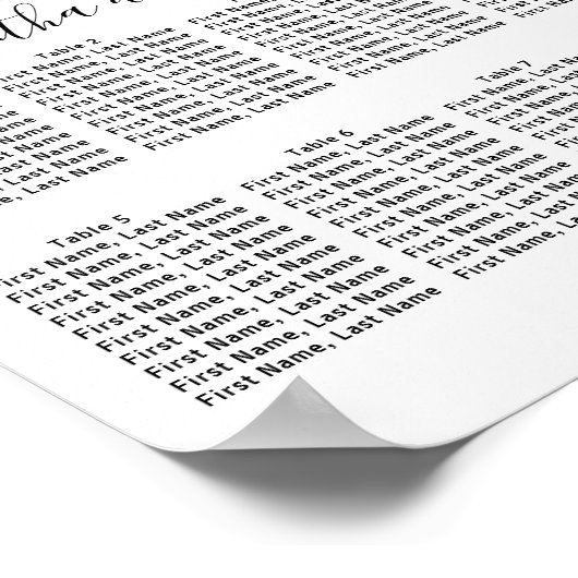 ピンク色の牡丹フローラ8結婚テーブルの座席表 ポスター (角)