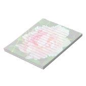 ピンク色の牡丹メモ帳 ノートパッド (回転)