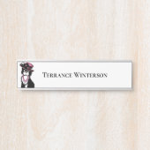 ピンク色の犬 サインプレート (正面)