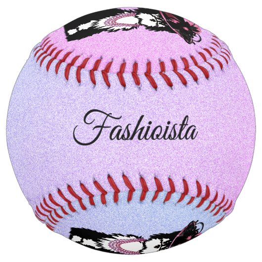 ピンク色の犬 ソフトボール (裏面)